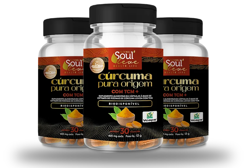 3 potes de Cúrcuma + TCM + Pimenta Preta